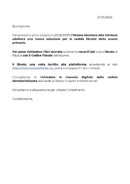 informativa nuova soluzione per richiesta cedole librarie