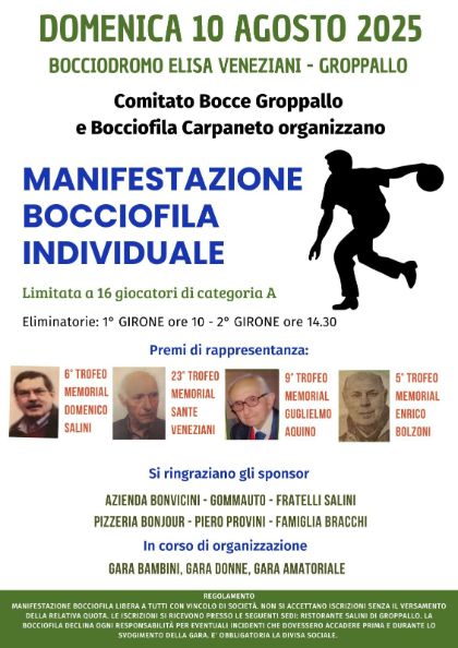 manifestazione bocciofila individuale